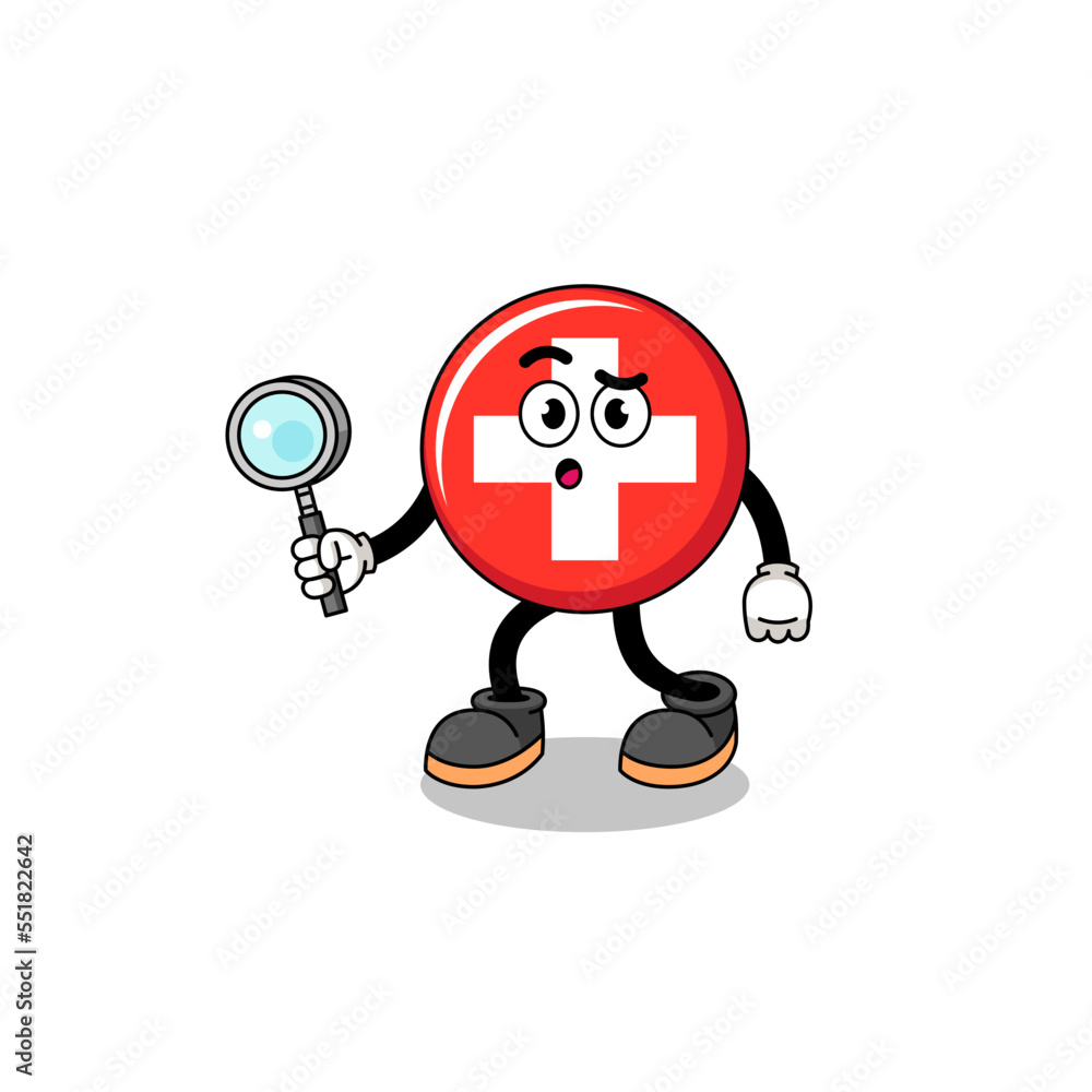 Mascot of switzerland searching Mascot of switzerland searching