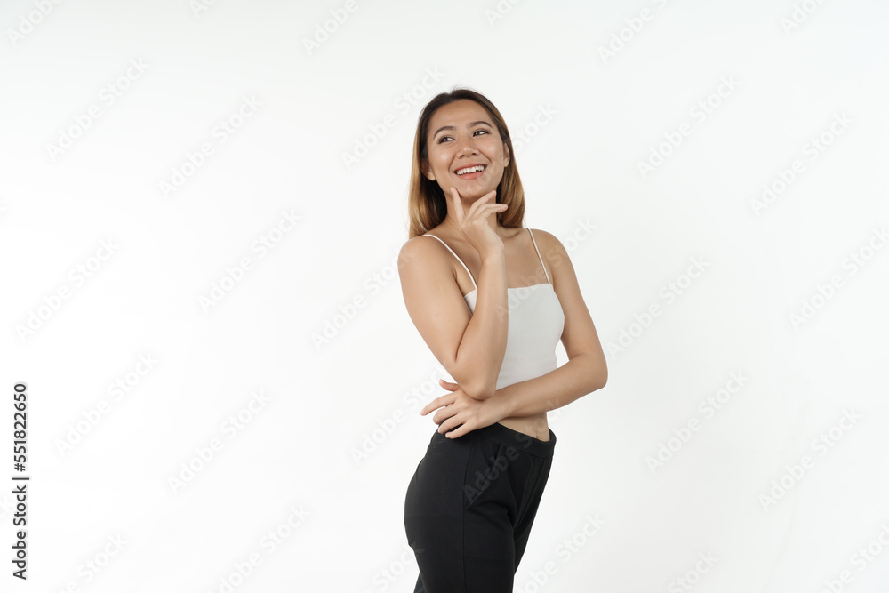 Happy pretty young asian woman smiling isolated on white background, gorgeous girl beauty and cosmetology stomatology concept Happy pretty young asian woman smiling isolated on white background, gorgeous girl beauty and cosmetology stomatology concept