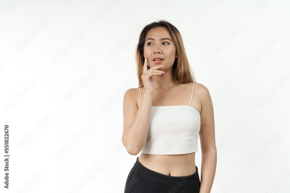 Happy pretty young asian woman smiling isolated on white background, gorgeous girl beauty and cosmetology stomatology concept Happy pretty young asian woman smiling isolated on white background, gorgeous girl beauty and cosmetology stomatology concept