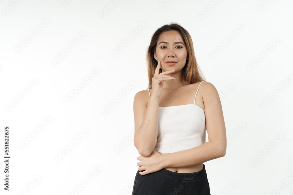 Happy pretty young asian woman smiling isolated on white background, gorgeous girl beauty and cosmetology stomatology concept Happy pretty young asian woman smiling isolated on white background, gorgeous girl beauty and cosmetology stomatology concept