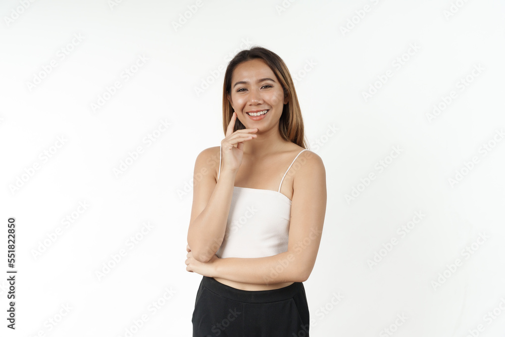 Happy pretty young asian woman smiling isolated on white background, gorgeous girl beauty and cosmetology stomatology concept Happy pretty young asian woman smiling isolated on white background, gorgeous girl beauty and cosmetology stomatology concept