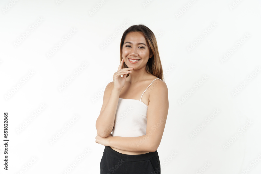 Happy pretty young asian woman smiling isolated on white background, gorgeous girl beauty and cosmetology stomatology concept Happy pretty young asian woman smiling isolated on white background, gorgeous girl beauty and cosmetology stomatology concept