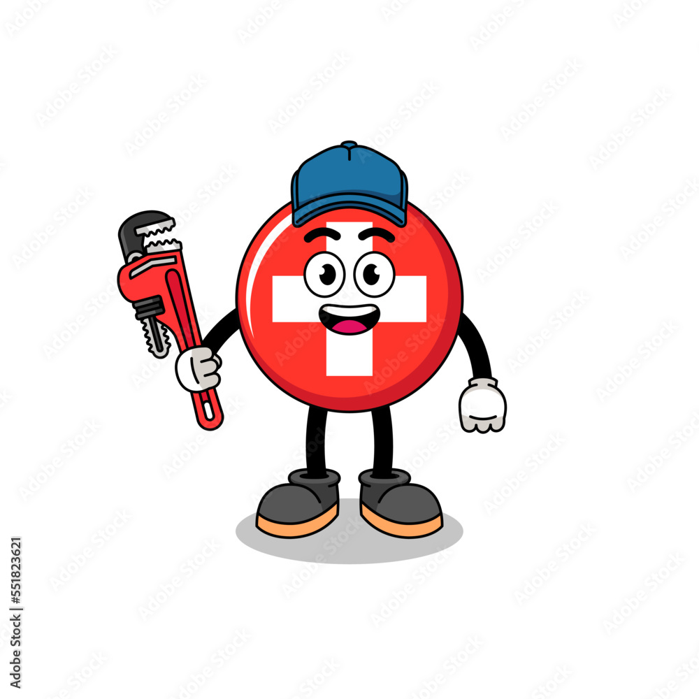 switzerland illustration cartoon as a plumber switzerland illustration cartoon as a plumber