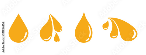 Set of oil drops. Oil drop design in minimal style on white background. Collection Oil drop with a flat style. vector illustration eps10