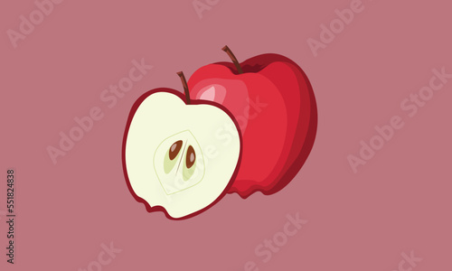 red apple with a heart