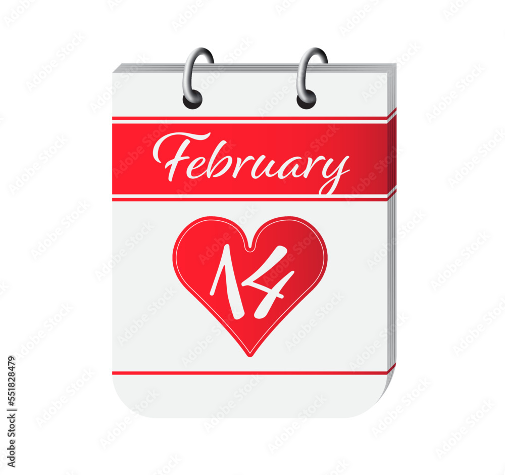 14 february valentine's day retro calendar page vector with red hearts. 3d love day sale sign calendar illustration. Abstract old style three dimensional daily date calendar. 14 february valentine's day retro calendar page vector with red hearts. 3d love day sale sign calendar illustration. Abstract old style three dimensional daily date calendar.