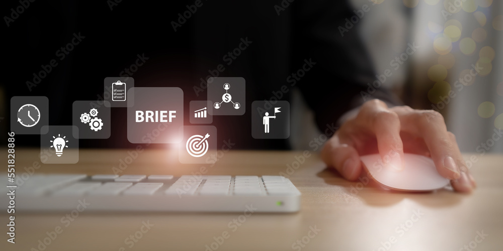 Briefing Computer Background Brief concept on professional working background. Business brief ...