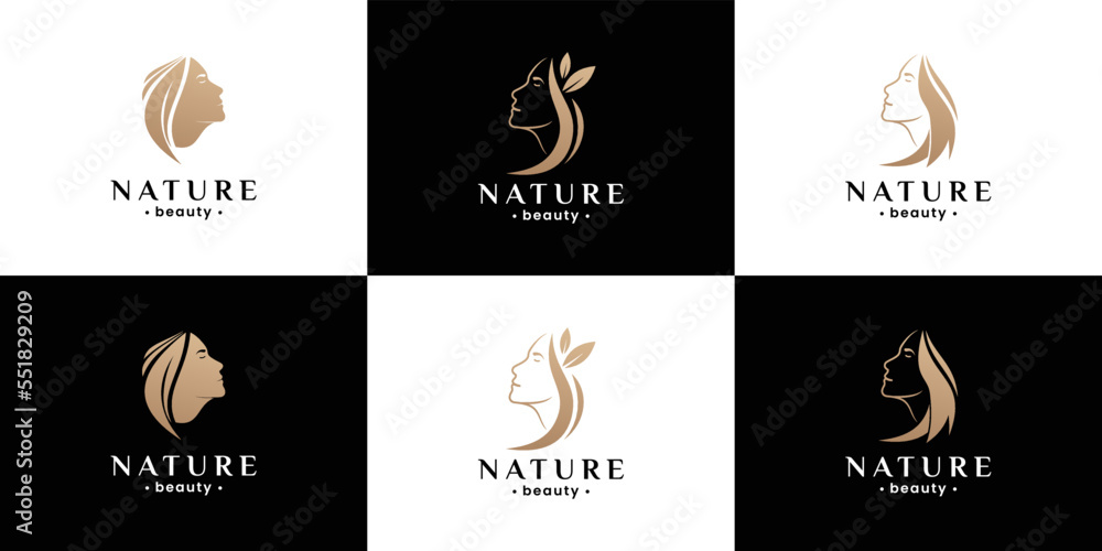 beauty salon and hair treatment logo design collection. beauty salon and hair treatment logo design collection.