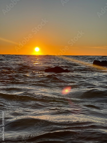 Lovely sunset view in the sea  photo