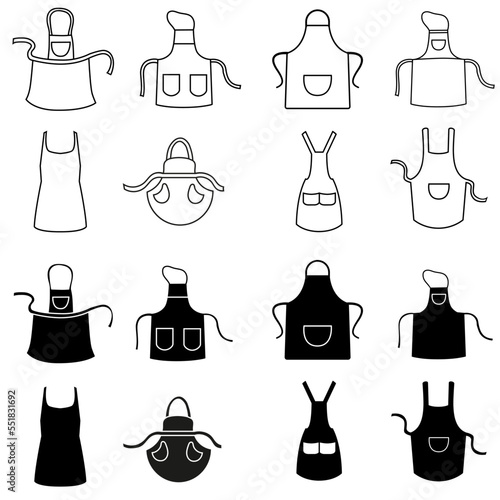 Apron icon vector set. Robe illustration sign collection. pinafore symbol or logo. 