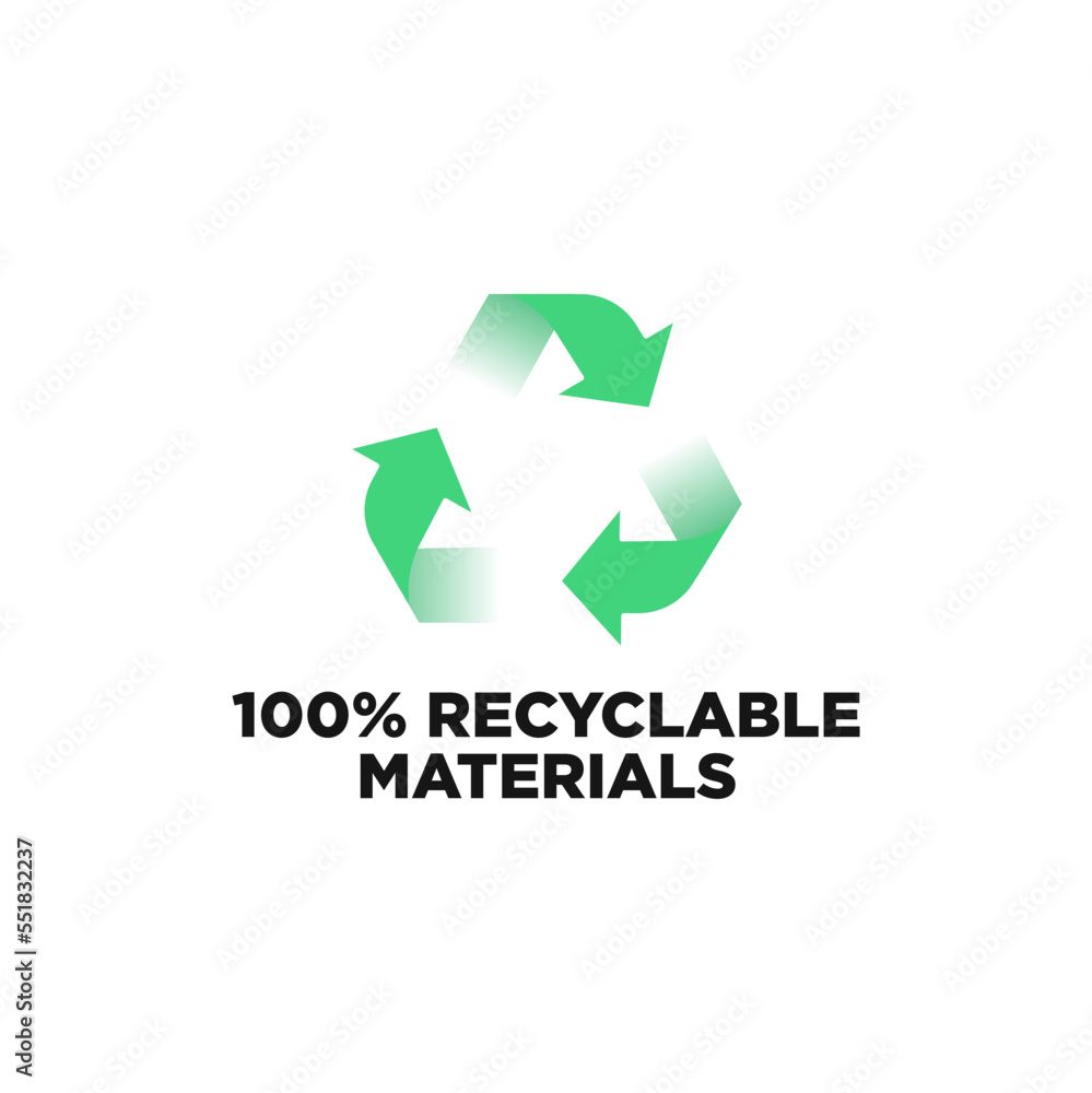 Made with 100% recycled materials vector icon logo badge Made with 100% recycled materials vector icon logo badge