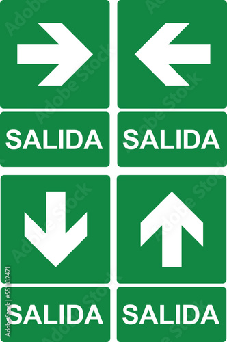 cartel salida con flechas