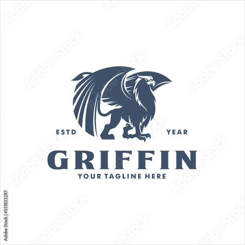 Griffin Logo Design Stock Vector Image
