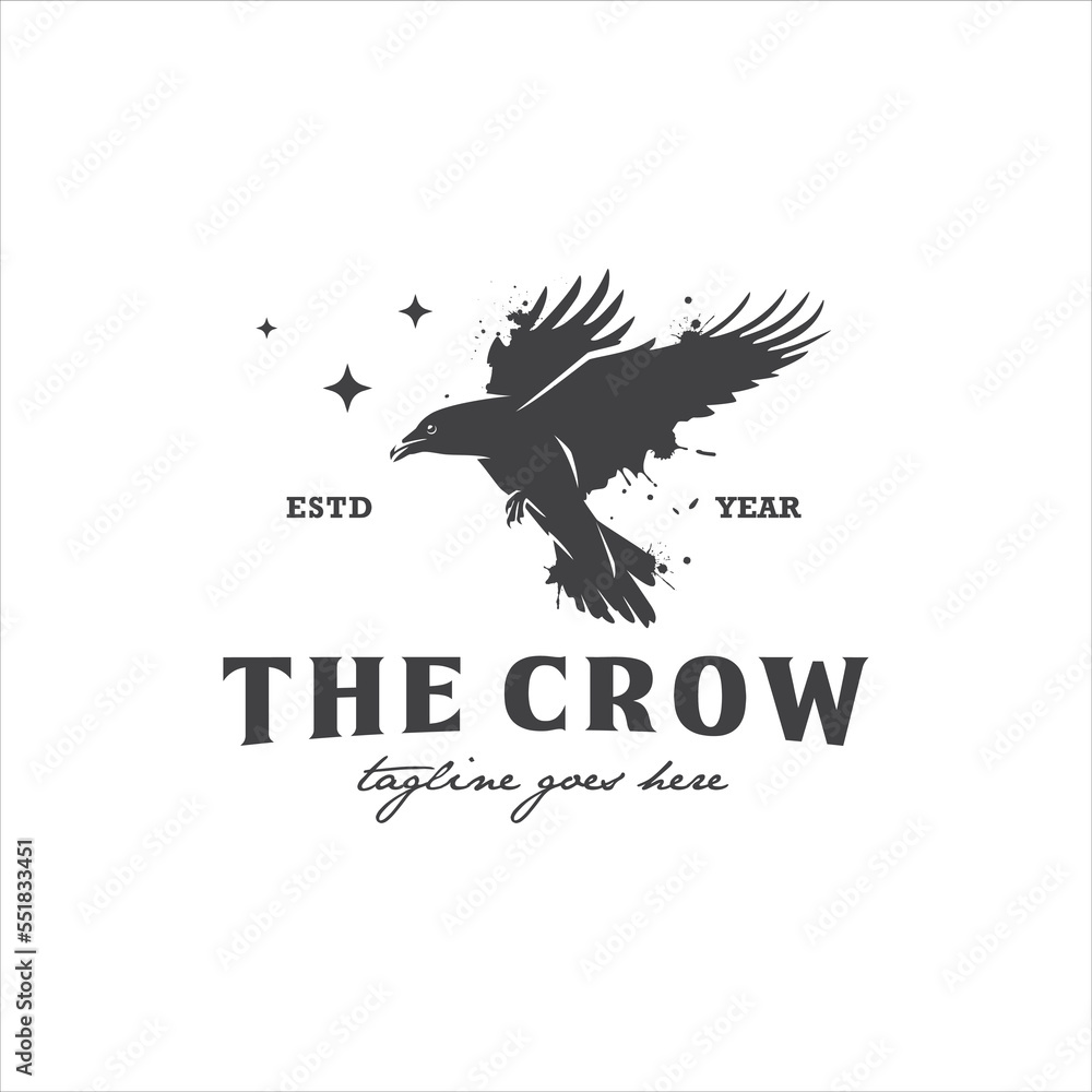 Obraz premium Crow Logo Design Stock Vector Image