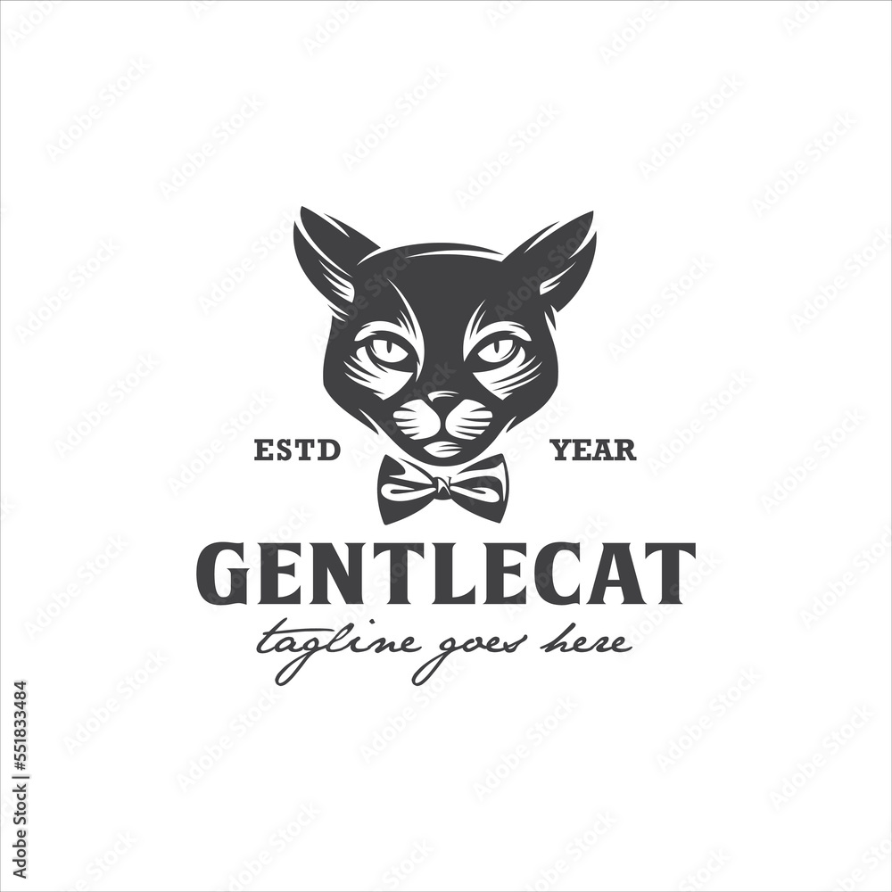 Cat Logo Design Stock Vector Image Cat Logo Design Stock Vector Image