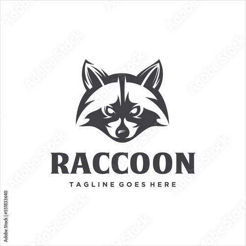 Raccoon Logo Design Stock Vector Image