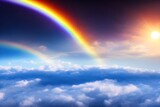 2907253530-mdjrny-v4 style Sky and rainbow background_ ### frame, border, ugly, fat, overweight, (long neck), bad quality, error 
