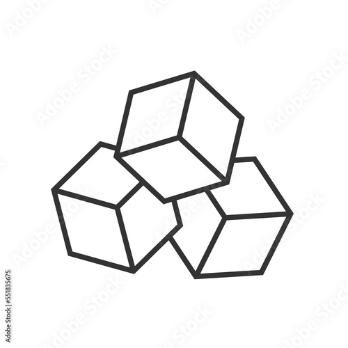 Cubes graphic icon. Three cubes sign isolated on white background. Vector illustration