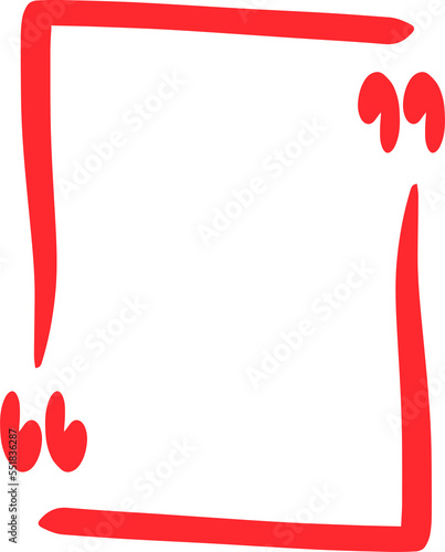 Quote box icon. Texting quote box. Blank template quote text