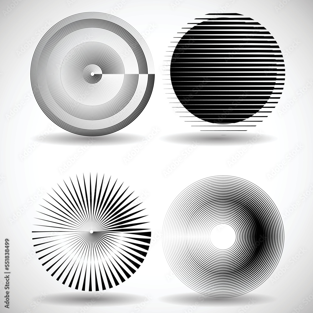 Lines in Circle Form . Spiral Vector Illustration .Technology round Logo . Design element . Abstract Geometric shape . Circular lines Lines in Circle Form . Spiral Vector Illustration .Technology round Logo . Design element . Abstract Geometric shape . Circular lines