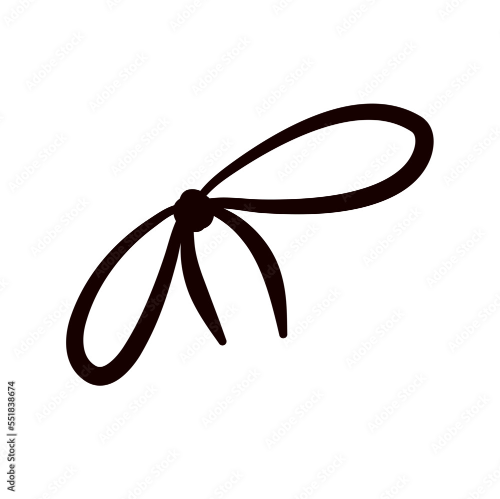 Rope bow ribbon hand drawn Rope bow ribbon hand drawn