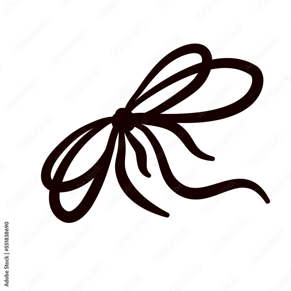 Rope bow ribbon hand drawn Rope bow ribbon hand drawn