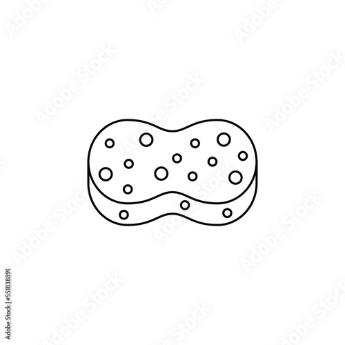 Washing sponge icon in line style icon, isolated on white background
