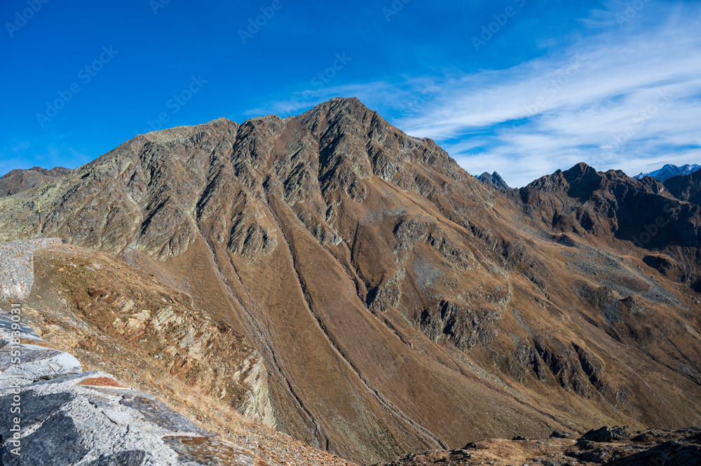 Rocky ridge of high mountains. Rocky ridge of high mountains.