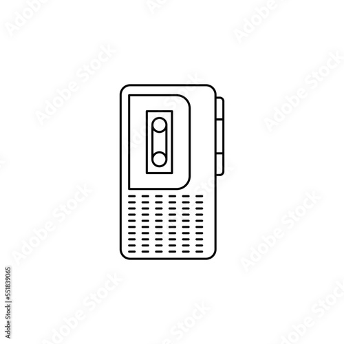 Dictaphone, voice recorder icon in line style icon, isolated on white background