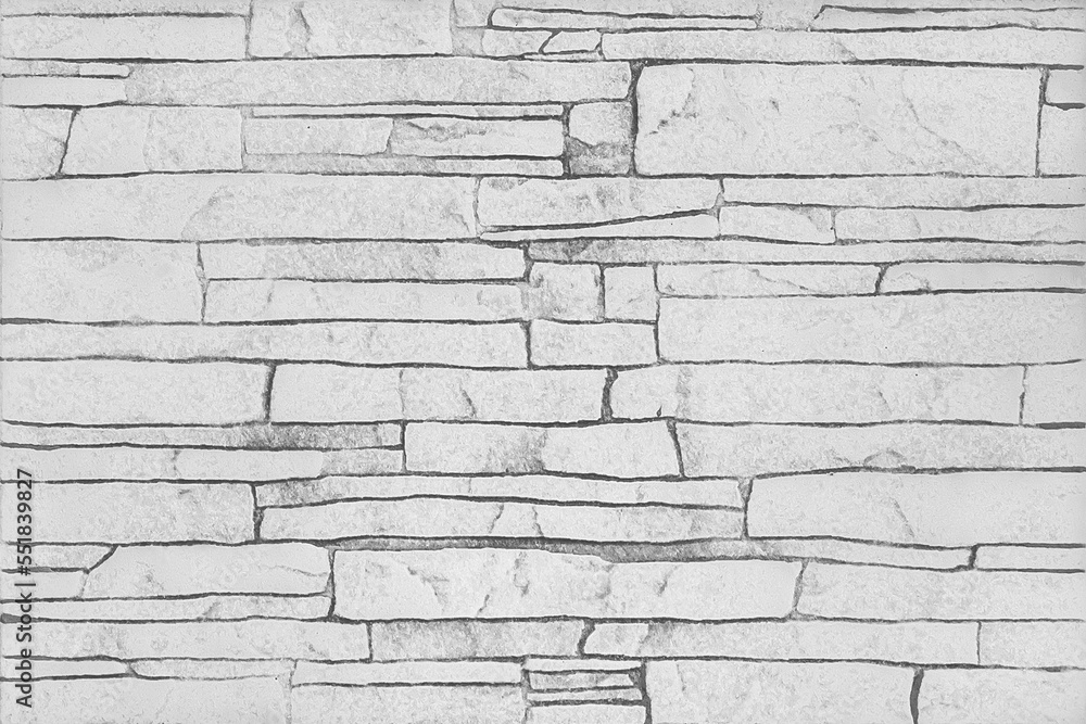 Fototapeta premium Abstract pattern stone tiles white wall texture background