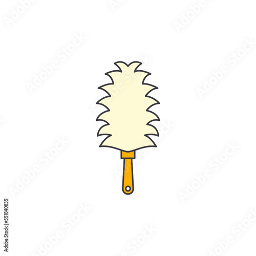 Cleaning duster icon in color, isolated on white background 