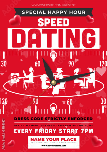 Speed Dating Event in Vector Template