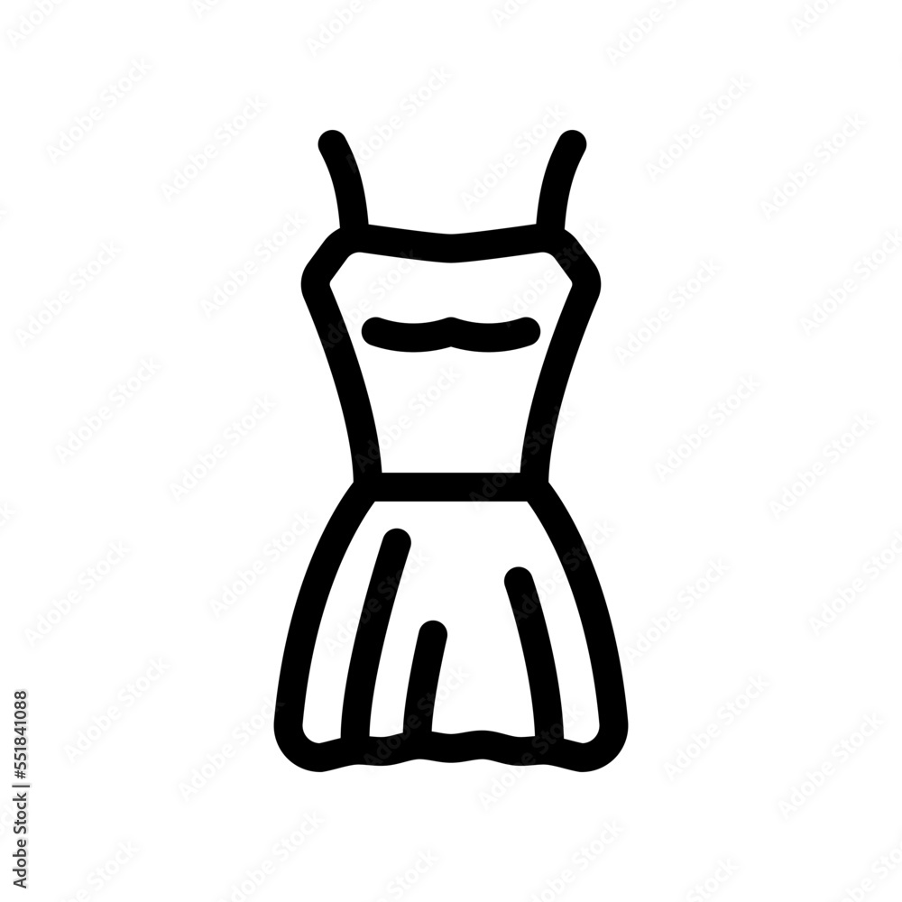 mini bride dress line icon vector. mini bride dress sign. isolated contour symbol black illustration mini bride dress line icon vector. mini bride dress sign. isolated contour symbol black illustration