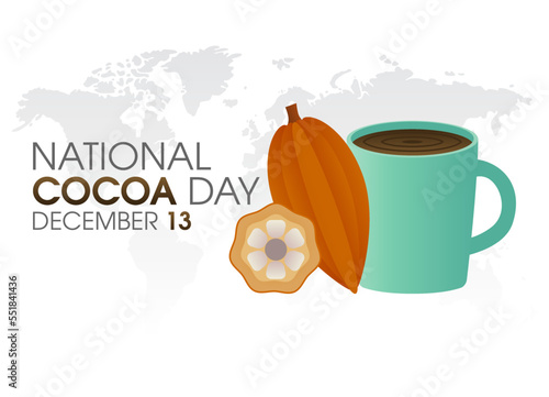 vector graphic of national cocoa day good for national cocoa day celebration. flat design. flyer design.flat illustration.