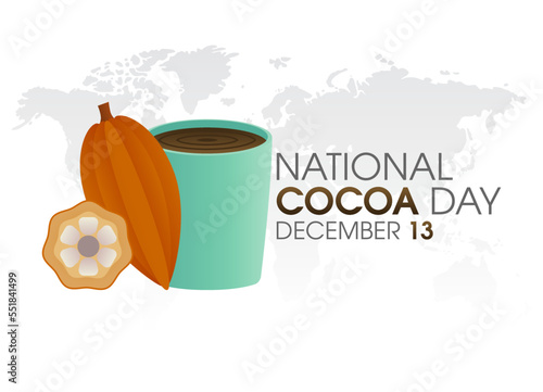 vector graphic of national cocoa day good for national cocoa day celebration. flat design. flyer design.flat illustration.