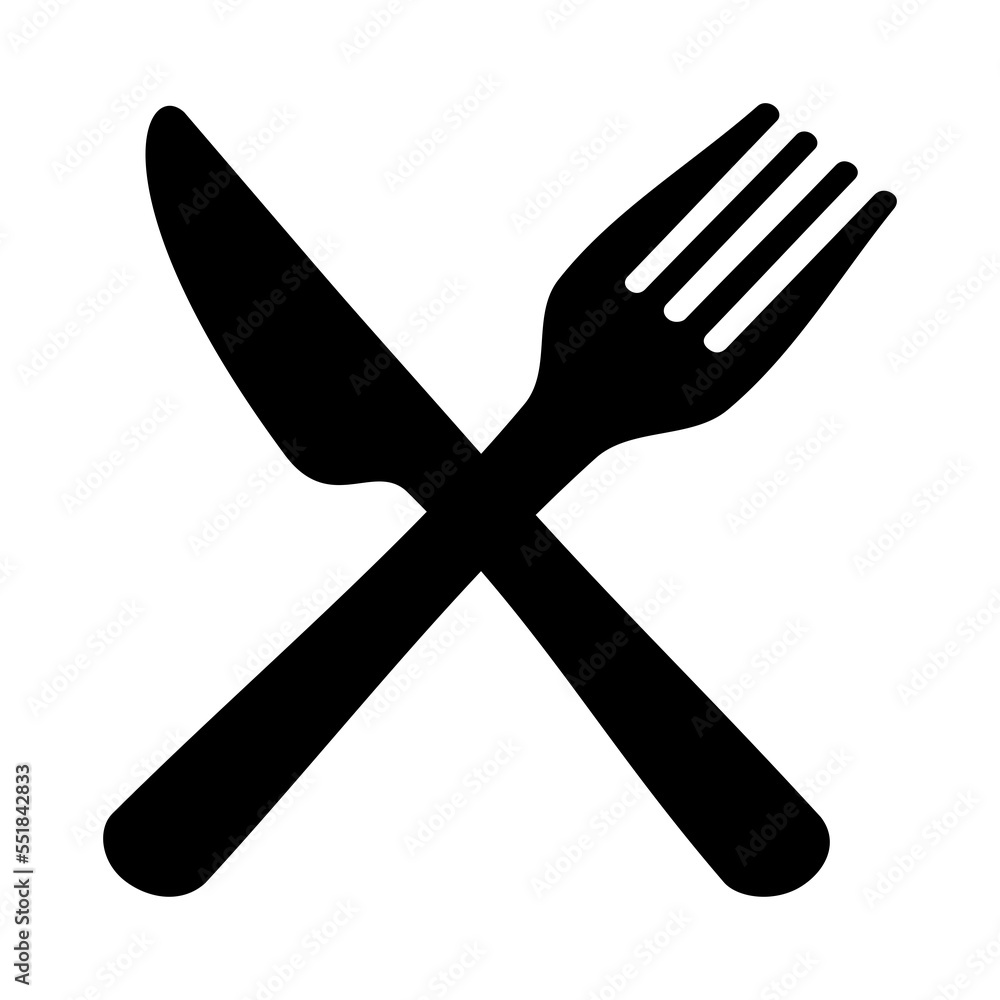 CROSSED KNIFE AND FORK, PICTOGRAM PNG Stock Illustration Adobe Stock