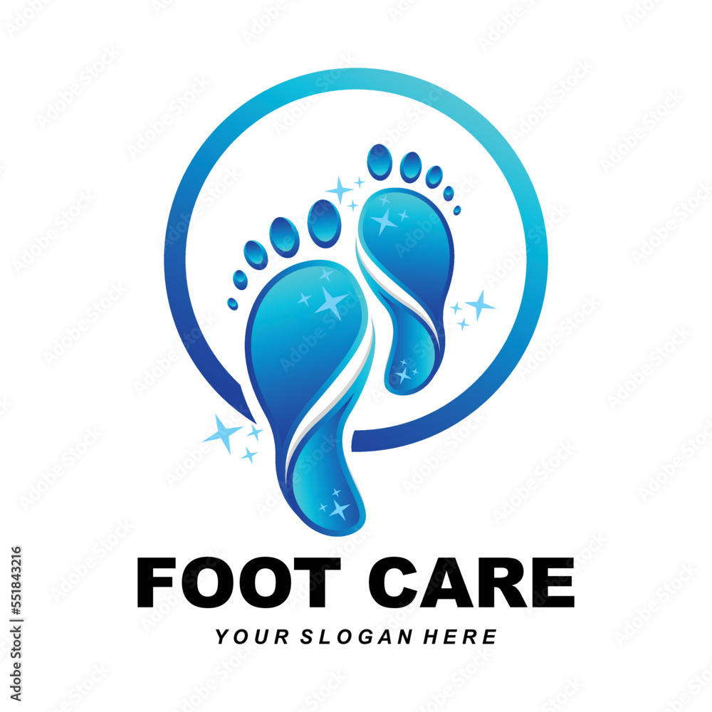 Foot Care Logo Design Health Illustration Woman Pedicure Salon Vector Foot Care Logo Design Health Illustration Woman Pedicure Salon Vector