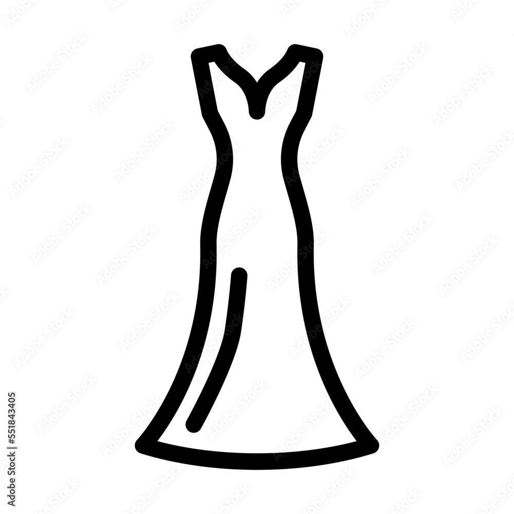 princess bride dress line icon vector. princess bride dress sign. isolated contour symbol black illustration princess bride dress line icon vector. princess bride dress sign. isolated contour symbol black illustration
