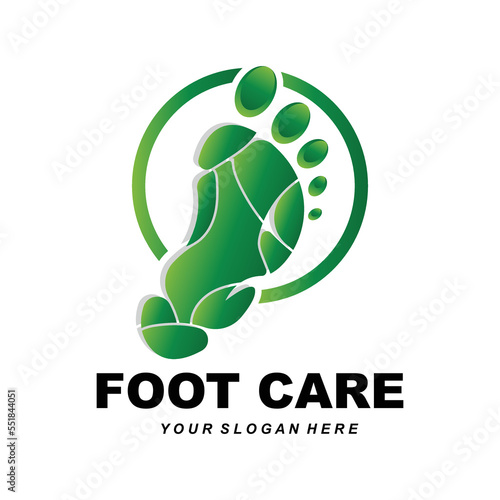 Foot Care Logo Design Health Illustration Woman Pedicure Salon Vector