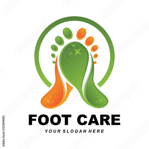 Foot Care Logo Design Health Illustration Woman Pedicure Salon Vector