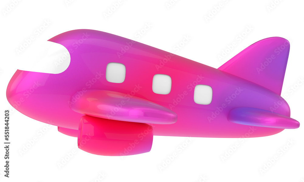 Fototapeta premium Airplane 3D. Travel element. 3D illustration.