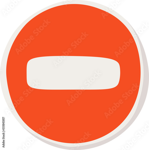 Priority road sign flat icon Stop on way