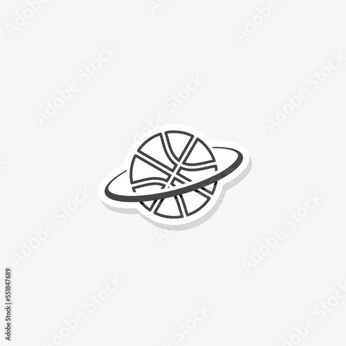 Basketball ball logo template, creative sport sticker icon
