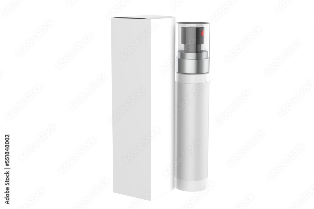 cosmetic spray bottle mockup isolated on white background. 3d illustration cosmetic spray bottle mockup isolated on white background. 3d illustration