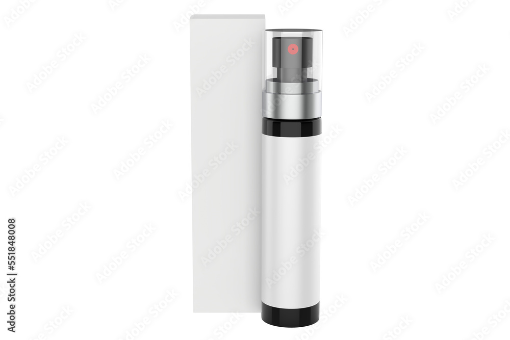 cosmetic spray bottle mockup isolated on white background. 3d illustration cosmetic spray bottle mockup isolated on white background. 3d illustration