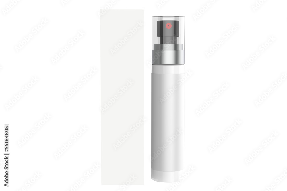 cosmetic spray bottle mockup isolated on white background. 3d illustration cosmetic spray bottle mockup isolated on white background. 3d illustration