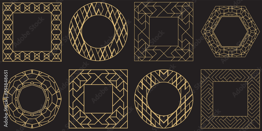 Obraz premium Circular decorative frames set.