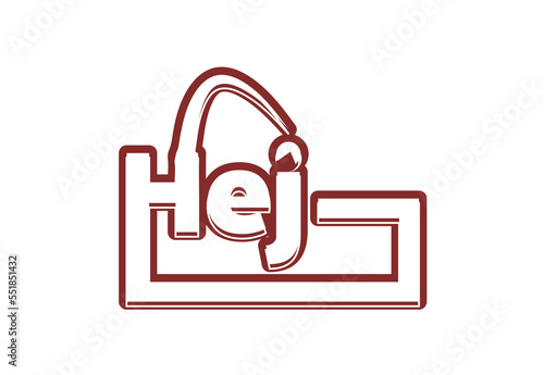 HEJ letter logo and icon design template