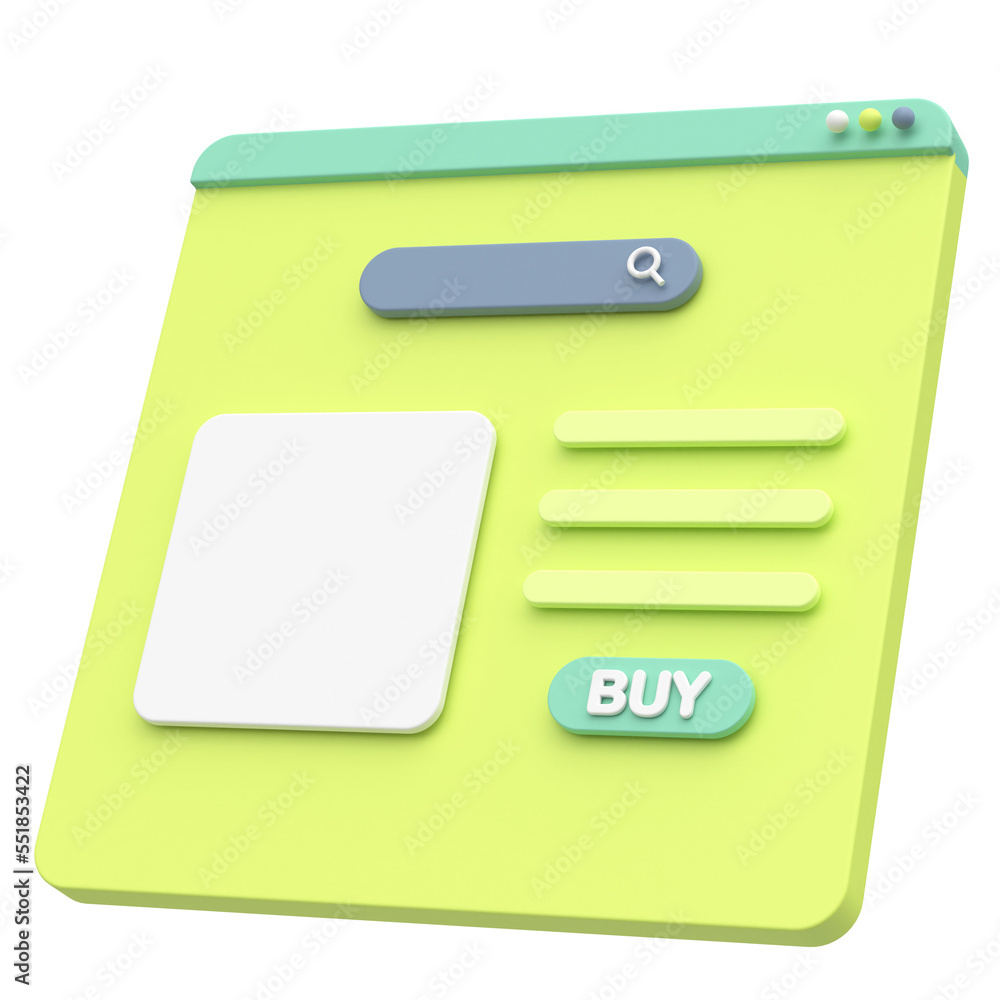 Online shopping. 3D browser. Product page. Online shopping. 3D browser. Product page.