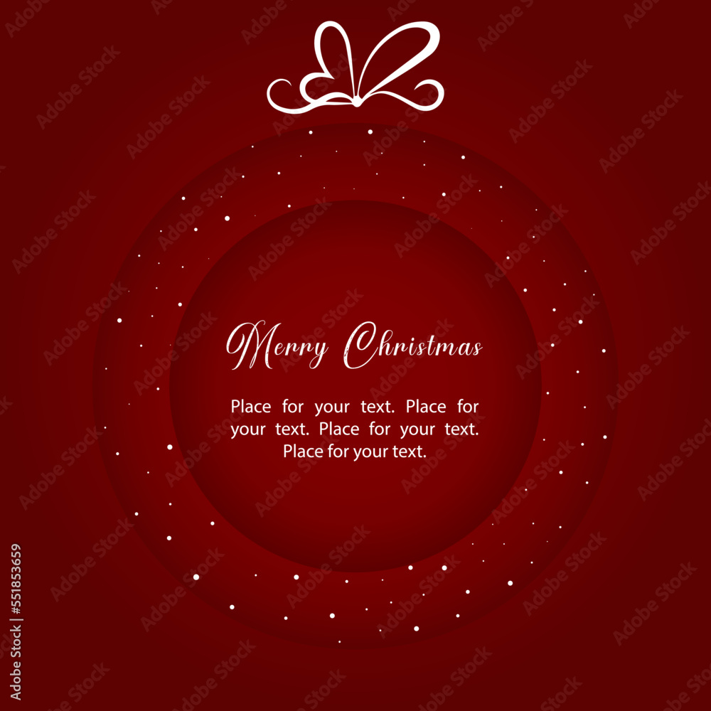 Obraz premium Christmas ball with snowflakes; Empty template for christmas card, banner, poster
